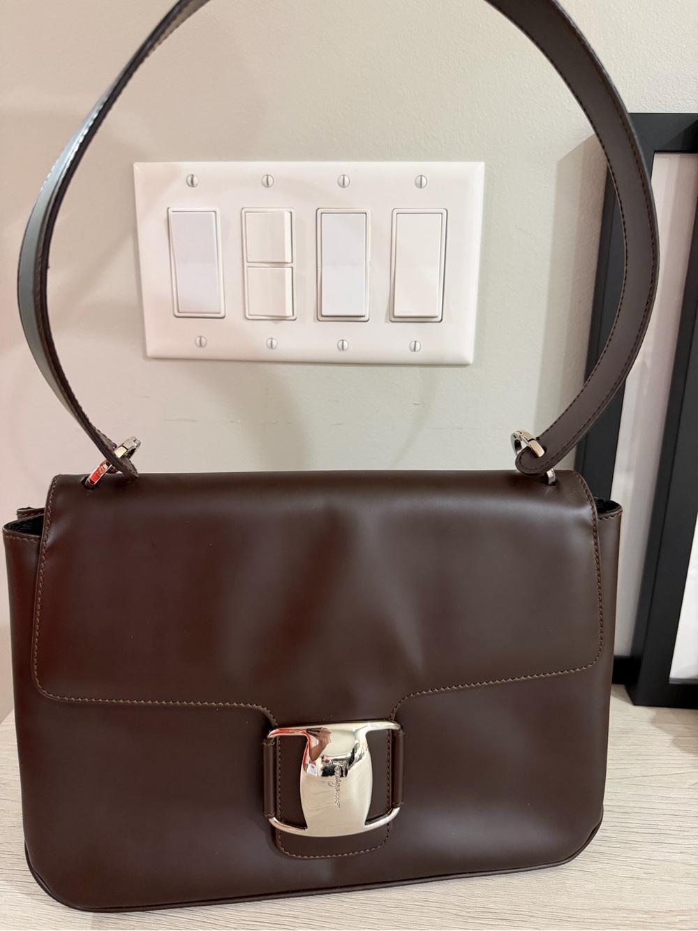Vintage Salvatore Ferragamo Vara Leather Shoulder Bag